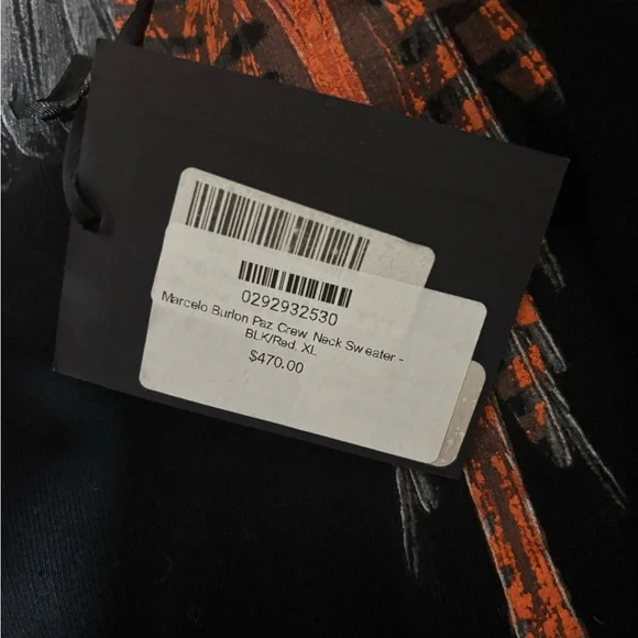 Marcelo Burlon County of Milan Black and Orange Sweater